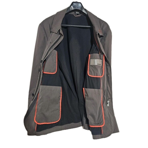 DKNY Jacket Men's Brown Military Utility Canvas Chore Coat XL Full Zip - Picture 4 of 7
